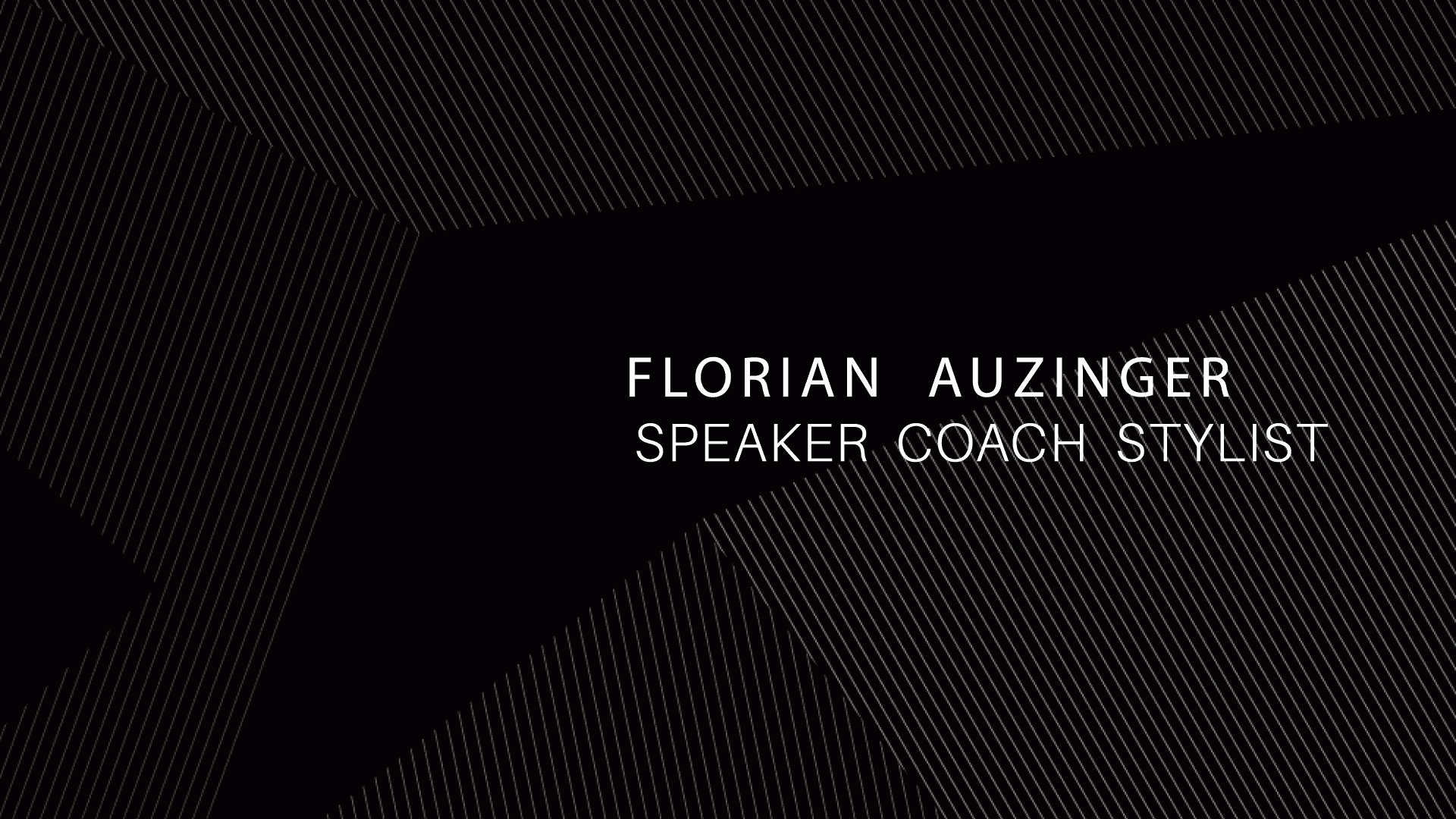 Corporate Design »Florian Auzinger Speaker Coach Stylist«