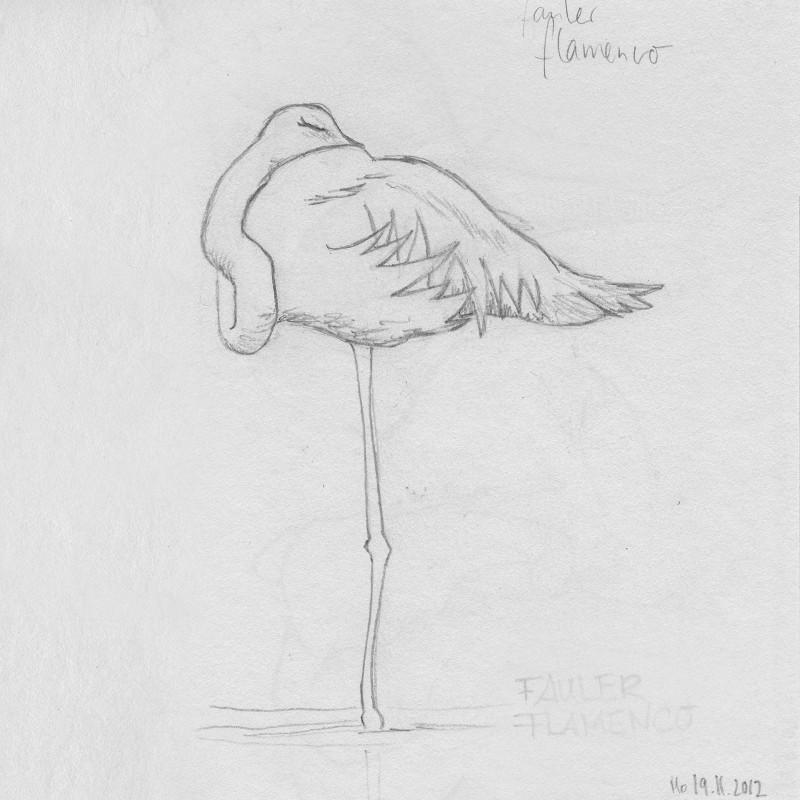 Skizzenbuch Fauler Flamingo
